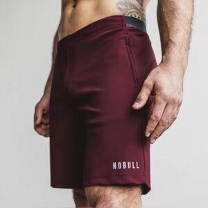 NOBULL Men's Athletic Shorts - Burgundy